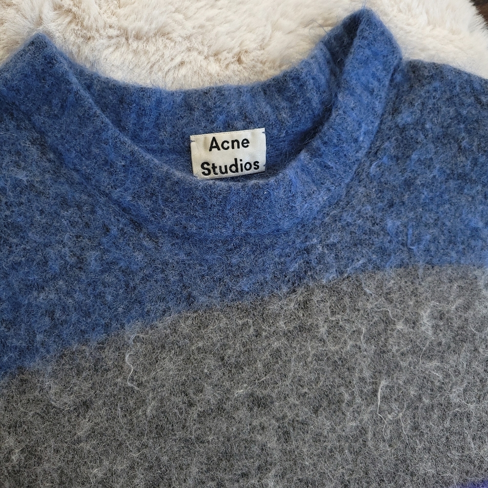 Acne Studios Albah Multi Stripe Mohair Wool Oversized Sweater - Picture 3 of 13